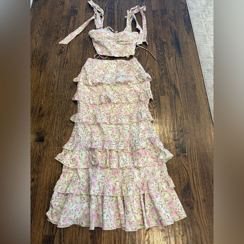 Anthropologie/Mable Mila Ruffle Two Piece Skirt Set - Picture 3 of 7